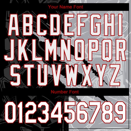 White Gray-Red Baseball 3D Jersey Pattern Scratch Graffiti Authentic Custom White Gray-Red Baseball 3D Jersey Pattern Scratch Graffiti Authentic Custom