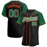 Custom Black Raglan Kelly Jersey Authentic Baseball Sleeves Green-Orange Custom Black Raglan Kelly Jersey Authentic Baseball Sleeves Green-Orange