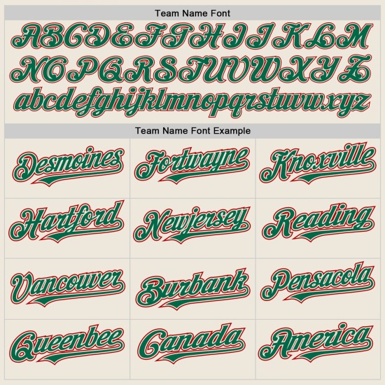 Green-Red Sleeves Authentic Raglan Kelly Cream Baseball Custom Jersey Green-Red Sleeves Authentic Raglan Kelly Cream Baseball Custom Jersey