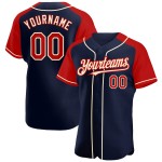 Jersey Red-Cream Authentic Navy Baseball Custom Raglan Sleeves Jersey Red-Cream Authentic Navy Baseball Custom Raglan Sleeves