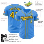 Electric Yellow-Black Baseball Blue Jersey Custom Authentic Electric Yellow-Black Baseball Blue Jersey Custom Authentic