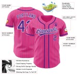 Purple Custom Jersey Pink White Authentic Pinstripe Baseball Purple Custom Jersey Pink White Authentic Pinstripe Baseball