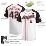 Baseball White Sleeves Black-Red Authentic Jersey Custom Raglan Baseball White Sleeves Black-Red Authentic Jersey Custom Raglan