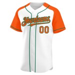 White Raglan Custom Sleeves Authentic Baseball Green Orange-Kelly Jersey White Raglan Custom Sleeves Authentic Baseball Green Orange-Kelly Jersey