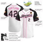 Sleeves White Black-Pink Baseball Custom Jersey Raglan Authentic Sleeves White Black-Pink Baseball Custom Jersey Raglan Authentic