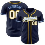 Jersey Authentic Yellow-Light Custom Blue White Navy Baseball Jersey Authentic Yellow-Light Custom Blue White Navy Baseball