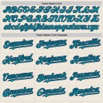 Raglan Sleeves Authentic Teal-Navy Cream Baseball Jersey Custom Raglan Sleeves Authentic Teal-Navy Cream Baseball Jersey Custom