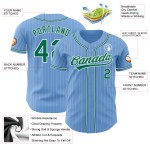 White Green Authentic Jersey Kelly Blue Custom Baseball Light Pinstripe White Green Authentic Jersey Kelly Blue Custom Baseball Light Pinstripe