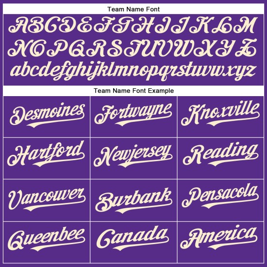 Custom Jersey Baseball Cream Authentic Purple Custom Jersey Baseball Cream Authentic Purple