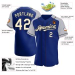 Royal Jersey Sleeves Cream-Black Raglan Custom Authentic Baseball Royal Jersey Sleeves Cream-Black Raglan Custom Authentic Baseball