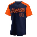 Jersey Custom Raglan Baseball Navy Orange Sleeves Authentic Jersey Custom Raglan Baseball Navy Orange Sleeves Authentic