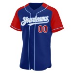 Custom Authentic Royal Baseball Jersey Red-Light Sleeves Blue Raglan Custom Authentic Royal Baseball Jersey Red-Light Sleeves Blue Raglan
