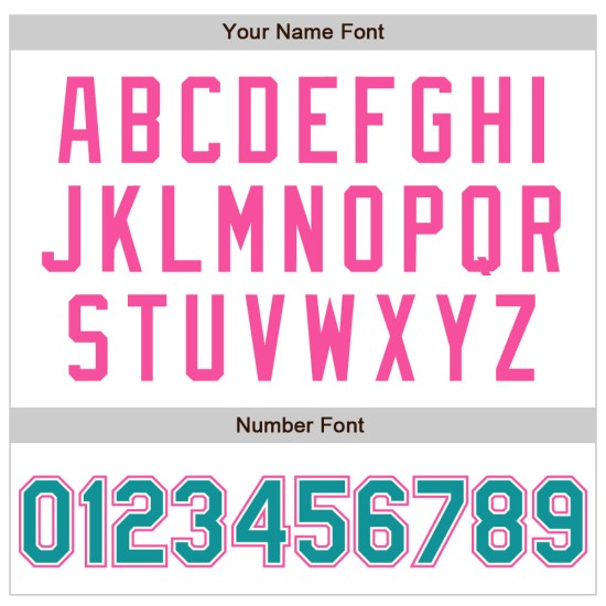 Jersey Raglan Teal-Pink Authentic Custom Sleeves Baseball White Jersey Raglan Teal-Pink Authentic Custom Sleeves Baseball White