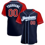 Sleeves Blue Baseball Jersey Red-Light Custom Raglan Authentic Navy Sleeves Blue Baseball Jersey Red-Light Custom Raglan Authentic Navy