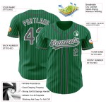 Kelly Custom Authentic Gray Steel White Baseball Jersey Green Pinstripe Kelly Custom Authentic Gray Steel White Baseball Jersey Green Pinstripe