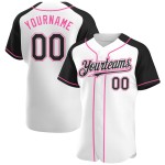 Sleeves White Black-Pink Baseball Custom Jersey Raglan Authentic Sleeves White Black-Pink Baseball Custom Jersey Raglan Authentic