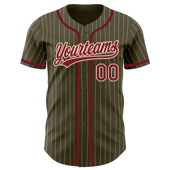 Pinstripe Custom Olive To Baseball Jersey Crimson Authentic Salute Service Cream City Pinstripe Custom Olive To Baseball Jersey Crimson Authentic Salute Service Cream City