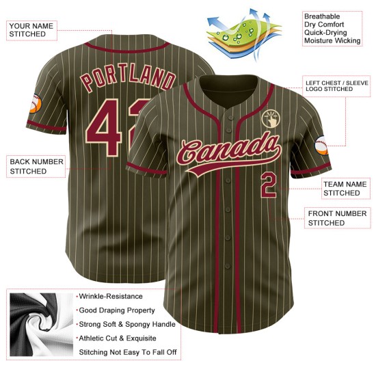 Pinstripe Custom Olive To Baseball Jersey Crimson Authentic Salute Service Cream City Pinstripe Custom Olive To Baseball Jersey Crimson Authentic Salute Service Cream City