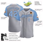 Gray Authentic Gray Light Sleeves Baseball Jersey Custom Raglan Blue-Steel Gray Authentic Gray Light Sleeves Baseball Jersey Custom Raglan Blue-Steel