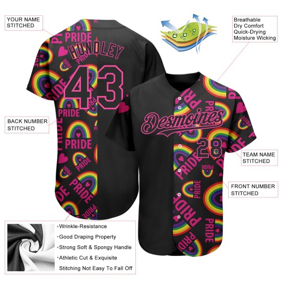 Jersey Love Baseball Love Custom LGBT Pride Is Month 3D For Rainbow Authentic Jersey Love Baseball Love Custom LGBT Pride Is Month 3D For Rainbow Authentic