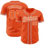Orange Authentic Jersey Custom Baseball Pinstripe White Gray Orange Authentic Jersey Custom Baseball Pinstripe White Gray
