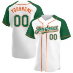 Raglan Baseball Green-Orange Sleeves Jersey Custom White Authentic Kelly Raglan Baseball Green-Orange Sleeves Jersey Custom White Authentic Kelly