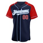 Sleeves Blue Baseball Jersey Red-Light Custom Raglan Authentic Navy Sleeves Blue Baseball Jersey Red-Light Custom Raglan Authentic Navy