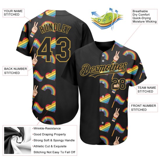 Custom Rainbow Baseball Love Pride 3D Jersey Love Is Month LGBT For Authentic Custom Rainbow Baseball Love Pride 3D Jersey Love Is Month LGBT For Authentic