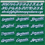 Baseball White-Royal Sleeves Green Jersey Raglan Kelly Authentic Custom Baseball White-Royal Sleeves Green Jersey Raglan Kelly Authentic Custom