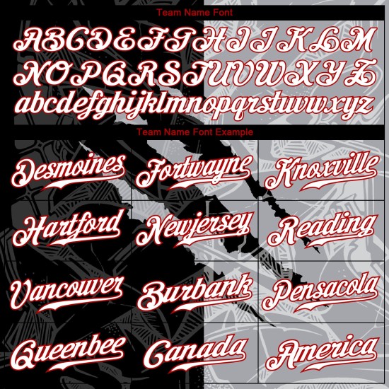White Gray-Red Baseball 3D Jersey Pattern Scratch Graffiti Authentic Custom White Gray-Red Baseball 3D Jersey Pattern Scratch Graffiti Authentic Custom