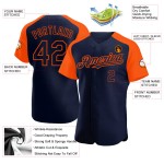 Jersey Custom Raglan Baseball Navy Orange Sleeves Authentic Jersey Custom Raglan Baseball Navy Orange Sleeves Authentic