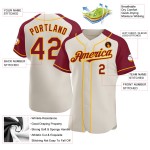 Jersey Crimson-Gold Custom Sleeves Baseball Raglan Authentic Cream Jersey Crimson-Gold Custom Sleeves Baseball Raglan Authentic Cream
