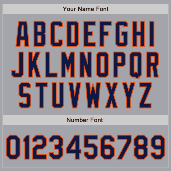 Jersey Gray Baseball Authentic Sleeves Navy-Orange Raglan Custom Jersey Gray Baseball Authentic Sleeves Navy-Orange Raglan Custom