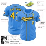 Authentic Baseball Custom Electric Jersey Yellow-Navy Blue Authentic Baseball Custom Electric Jersey Yellow-Navy Blue