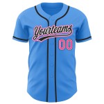 Custom Baseball Pink-Black Jersey Authentic Blue Electric Custom Baseball Pink-Black Jersey Authentic Blue Electric