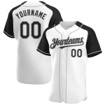 Raglan Jersey Black-Gray Custom White Authentic Sleeves Baseball Raglan Jersey Black-Gray Custom White Authentic Sleeves Baseball