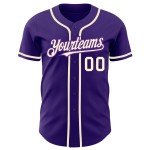 Custom Jersey Baseball Cream Authentic Purple Custom Jersey Baseball Cream Authentic Purple