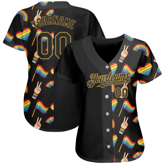 Custom Rainbow Baseball Love Pride 3D Jersey Love Is Month LGBT For Authentic Custom Rainbow Baseball Love Pride 3D Jersey Love Is Month LGBT For Authentic