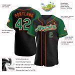 Custom Black Raglan Kelly Jersey Authentic Baseball Sleeves Green-Orange Custom Black Raglan Kelly Jersey Authentic Baseball Sleeves Green-Orange