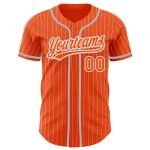 Orange Authentic Jersey Custom Baseball Pinstripe White Gray Orange Authentic Jersey Custom Baseball Pinstripe White Gray