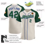 Sleeves Green-Royal Jersey Custom Cream Raglan Authentic Baseball Sleeves Green-Royal Jersey Custom Cream Raglan Authentic Baseball