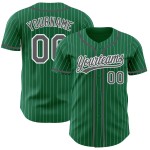 Kelly Custom Authentic Gray Steel White Baseball Jersey Green Pinstripe Kelly Custom Authentic Gray Steel White Baseball Jersey Green Pinstripe