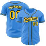 Authentic Baseball Custom Electric Jersey Yellow-Navy Blue Authentic Baseball Custom Electric Jersey Yellow-Navy Blue
