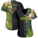 Hawaii Black Pattern Authentic Neon Design Baseball Tropical Orchids 3D Palm Custom With Jersey Leaves Yellow Hawaii Black Pattern Authentic Neon Design Baseball Tropical Orchids 3D Palm Custom With Jersey Leaves Yellow