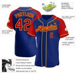 Raglan Red-Yellow Jersey Baseball Authentic Sleeves Royal Custom Raglan Red-Yellow Jersey Baseball Authentic Sleeves Royal Custom
