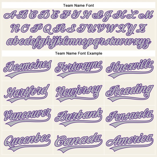Custom Baseball Gray Authentic Purple Jersey Cream Pinstripe Custom Baseball Gray Authentic Purple Jersey Cream Pinstripe
