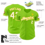 White-Yellow Authentic Neon Jersey Green Baseball Custom White-Yellow Authentic Neon Jersey Green Baseball Custom