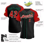 Jersey Baseball Raglan Authentic Custom Sleeves Red-Kelly Green Black Jersey Baseball Raglan Authentic Custom Sleeves Red-Kelly Green Black
