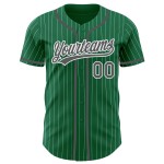Kelly Custom Authentic Gray Steel White Baseball Jersey Green Pinstripe Kelly Custom Authentic Gray Steel White Baseball Jersey Green Pinstripe