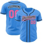 Custom Baseball Pink-Black Jersey Authentic Blue Electric Custom Baseball Pink-Black Jersey Authentic Blue Electric